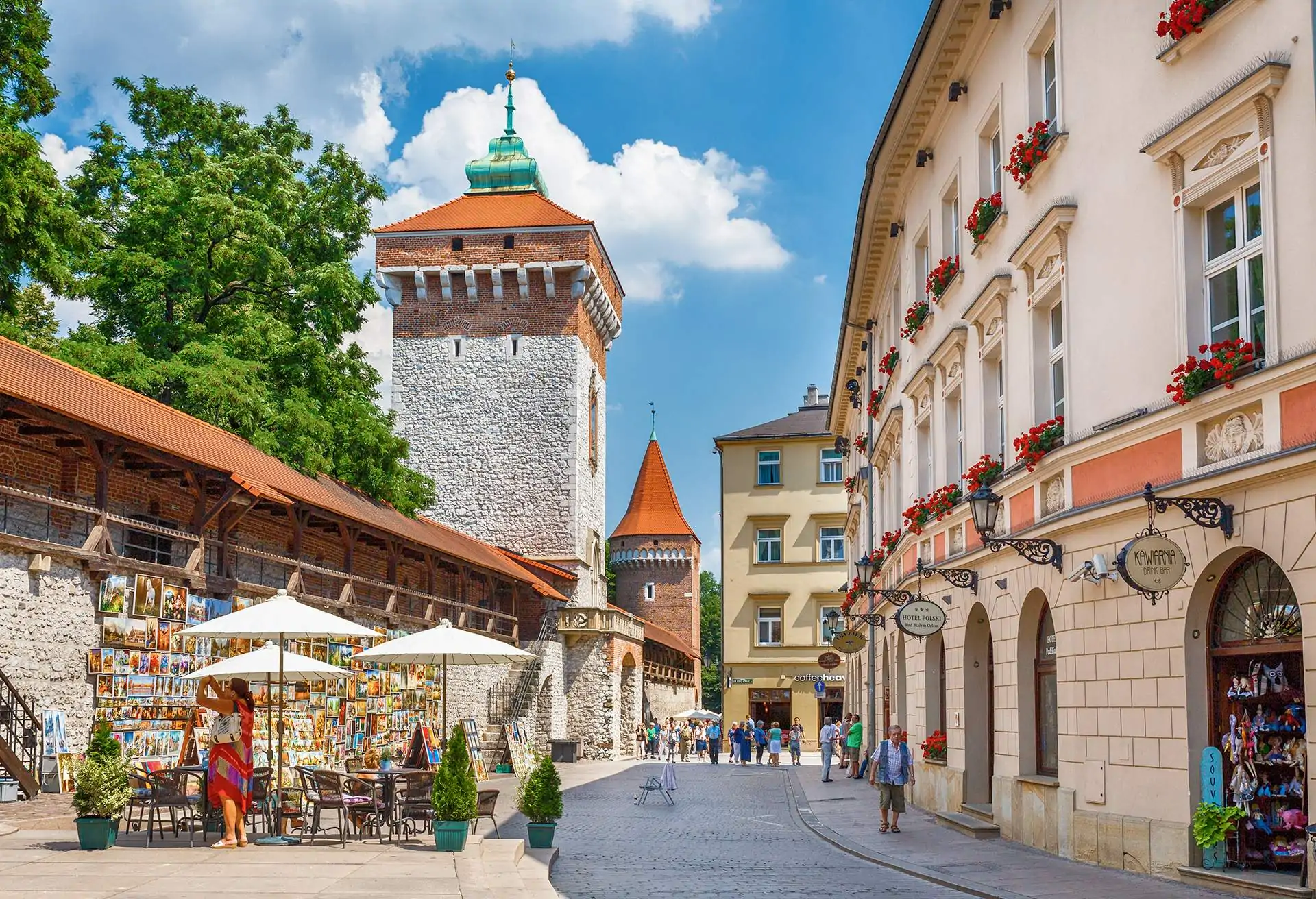 Street view of Krakow City Centre